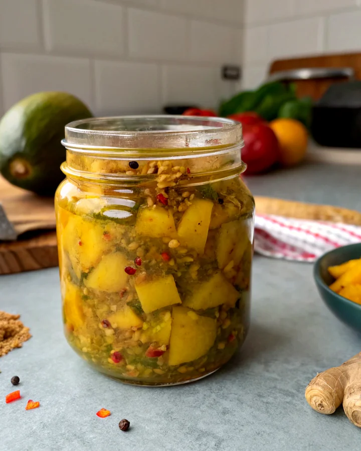 Zesty Mango-Ginger Pickle with a Spicy Kick