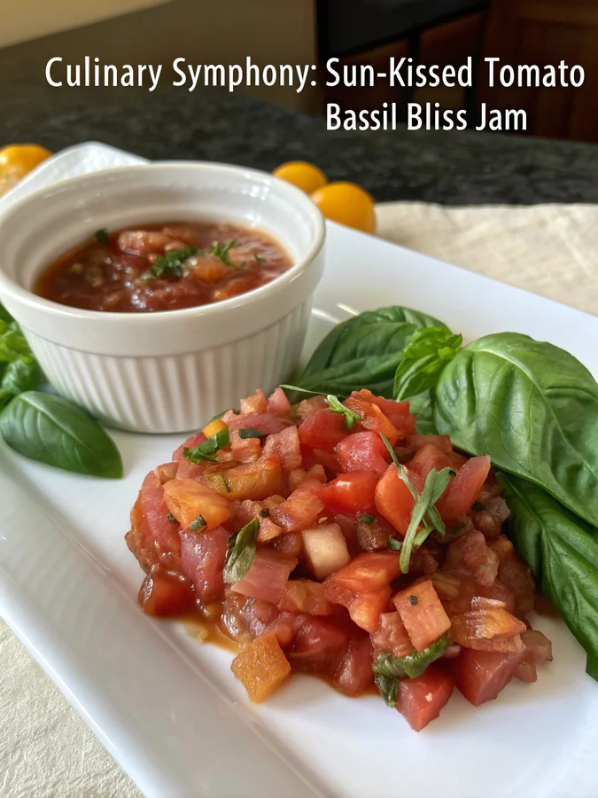 Sun-Kissed Tomato Basil Jam with a Crunchy Twist
