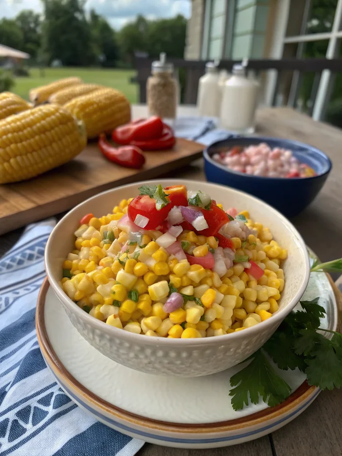 Sweet & Spicy Corn Relish with a Zesty Twist