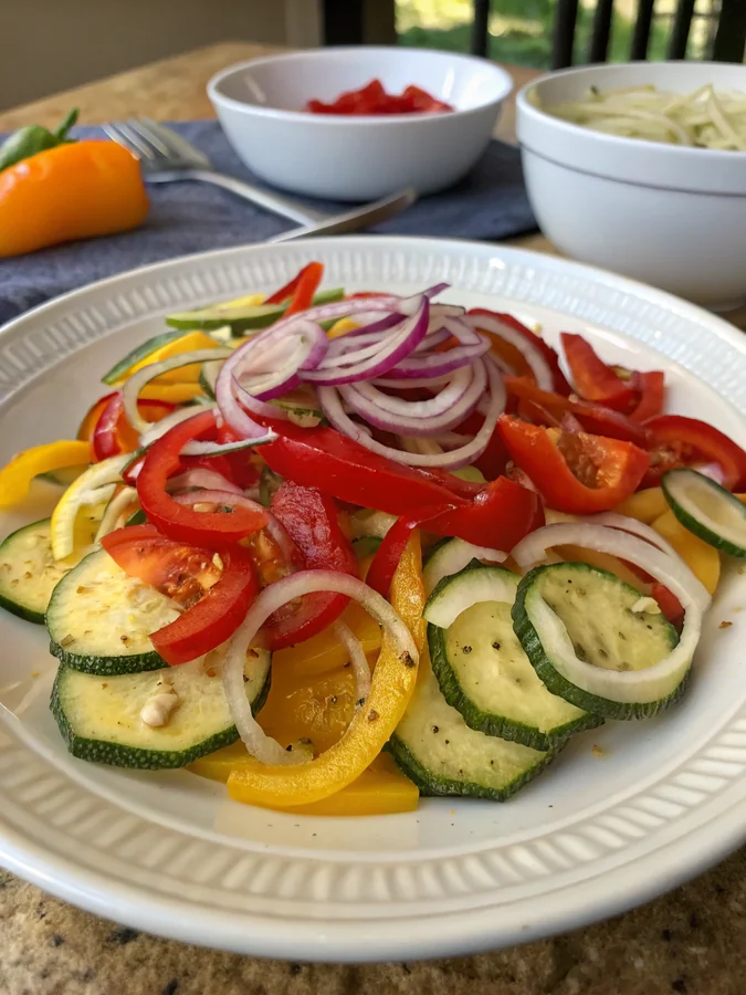 Vibrant Zucchini and Red Pepper Relish with Citrus Zing