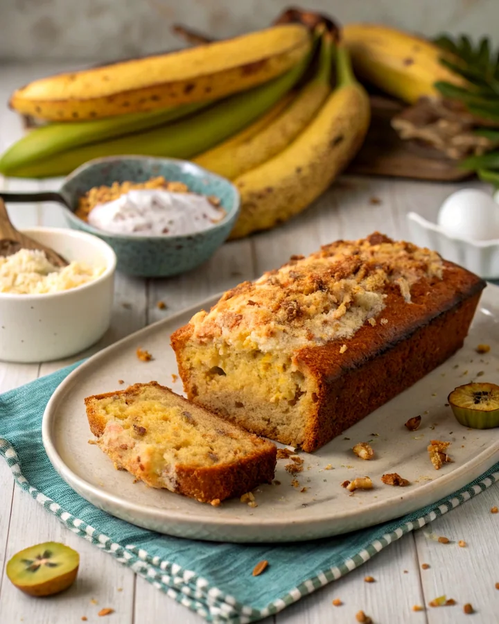 Tropical Bliss Banana Bread with Pineapple and Coconut