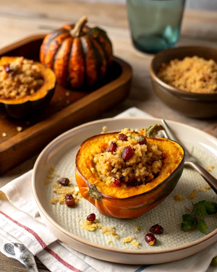Maple-Glazed Pumpkin Delight in Acorn Squash Bowls