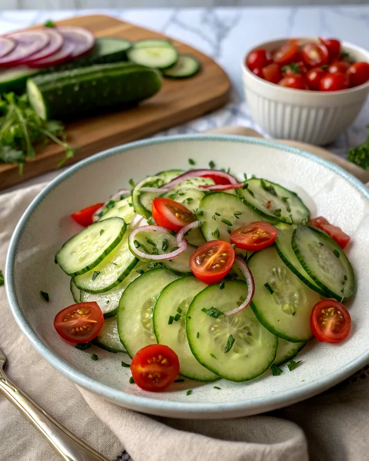 Crisp Cucumber Salad with Feta and Fresh Dill Delight