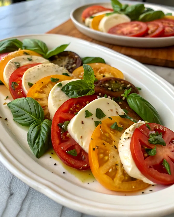 Colorful Heirloom Caprese: A Fresh Tomato Delight
