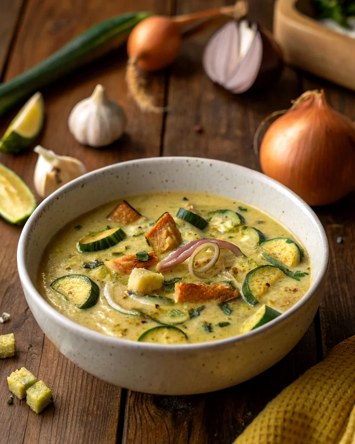 Velvety Zucchini Bliss: Creamy Soup Delight