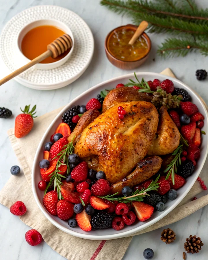Festive Berry-Balsamic Roast Chicken for a Whimsical Christmas