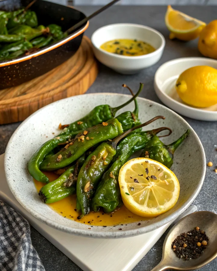 Zesty Citrus Shishito Peppers with a Smoky Kick