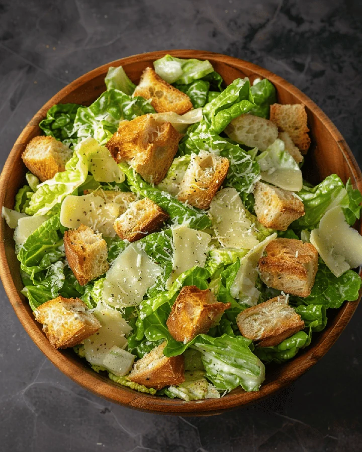 Zesty Crisp Caesar Salad with Homemade Croutons